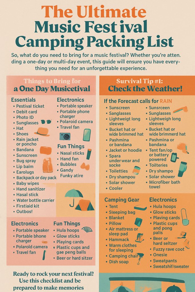music festival packing list