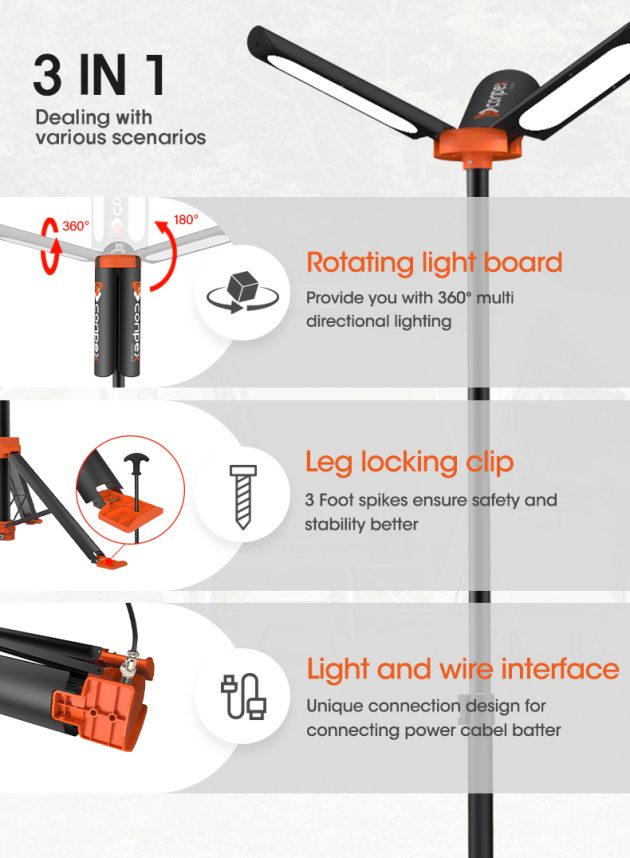 LED Camping Light with Tripod