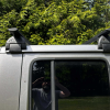 Jeep Gladiator rack crossbars with cargo mounted
