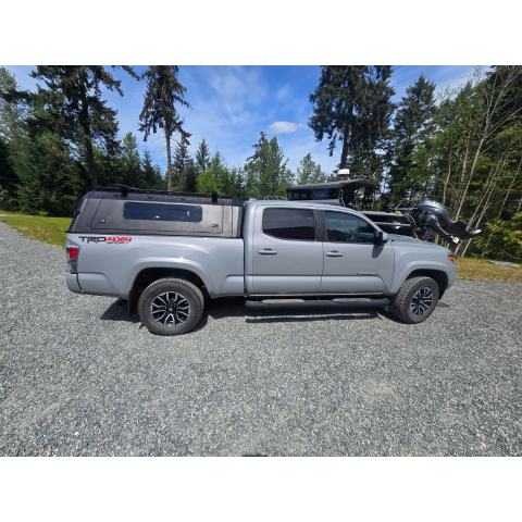 Tacoma canopy installation for overland and camping adventures on Vancouver Island