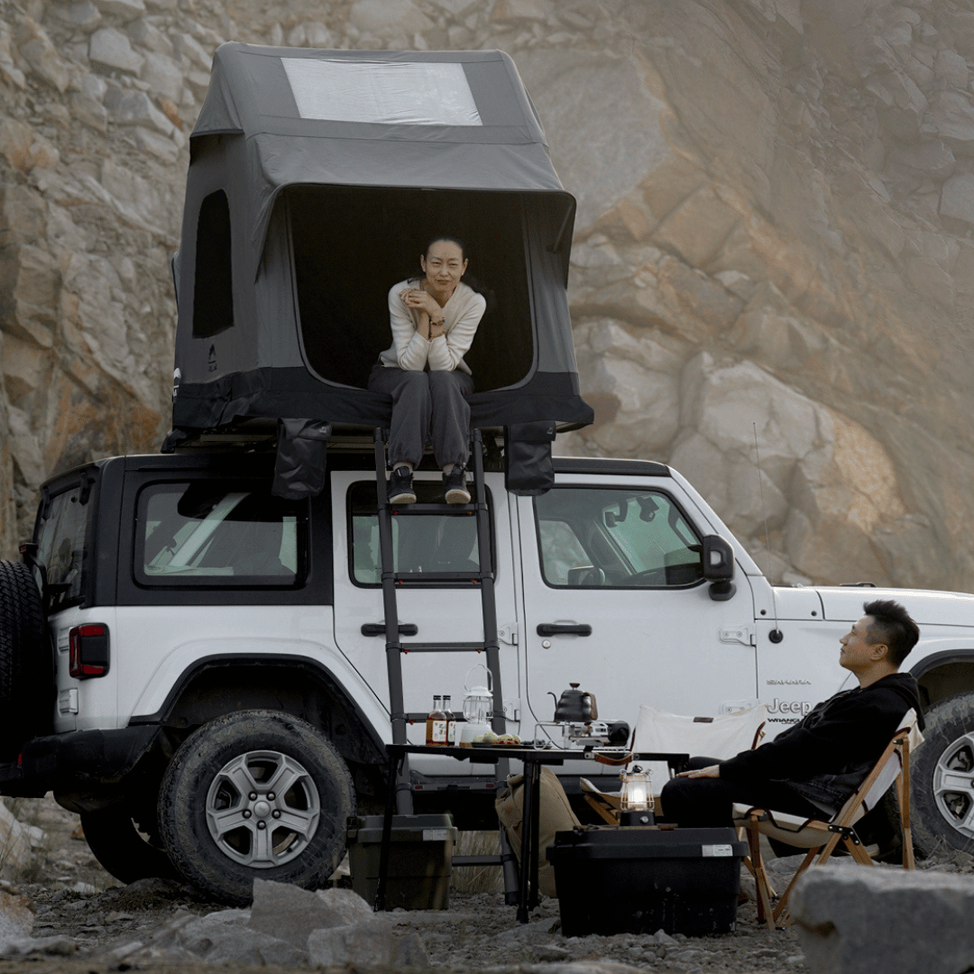rooftop tent Canada on truck bed rack overland setup